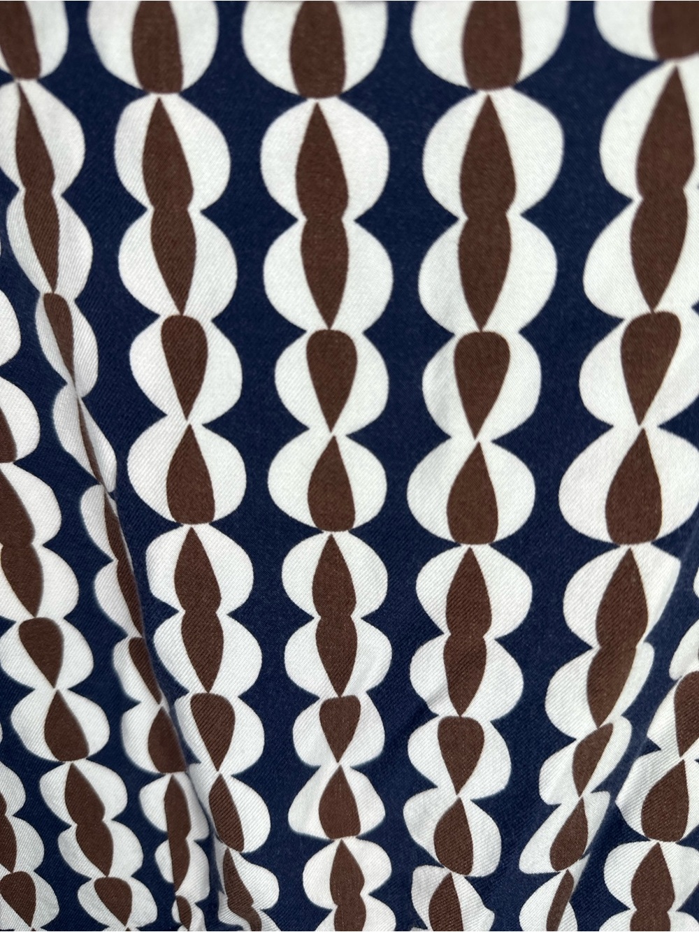 Boden Navy & Brown Geometric Mini Dress 3/4 Sleeve - size 6L - Picture 5 of 11